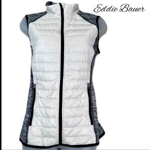 Eddie Bauer Light Puffer Vest Full Zip Women's Medium Quilted Insulated Stretchy
